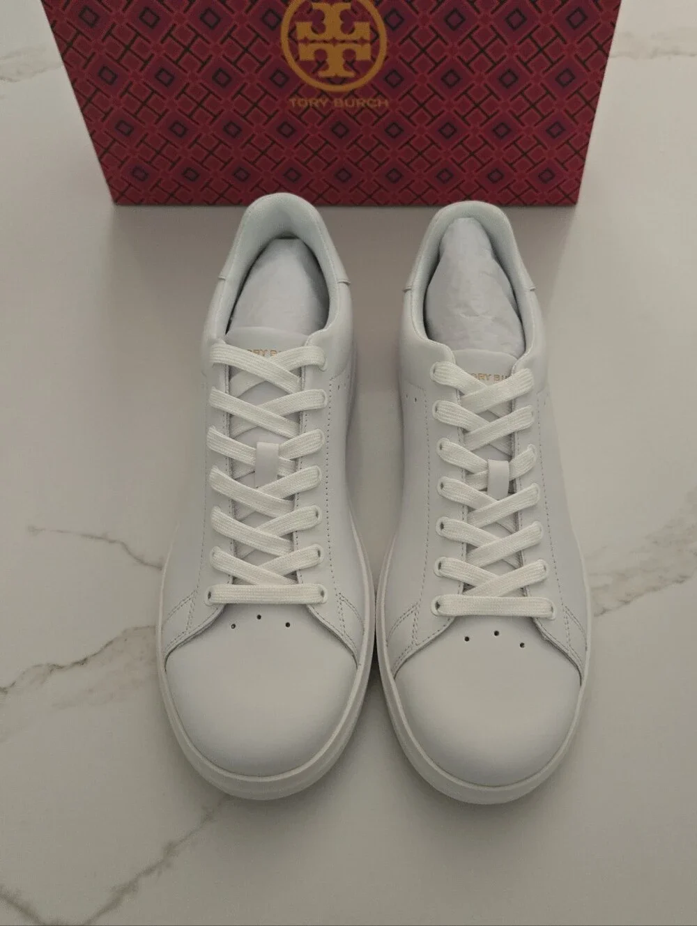 NWT Tory Burch Howell Court White Leather  Sneakers